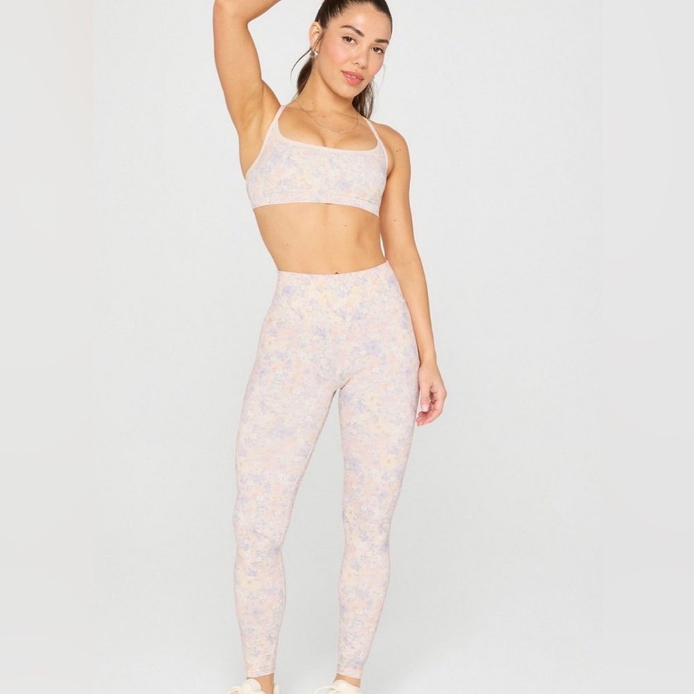 Fabletics Seamless Scrunch High-Waisted Legging Faded Floral Small